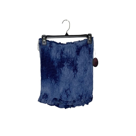 2/$30 Hot Miami Styles Blue Smocked Crop Top Skirt Tie Dye Two Piece Set Large - Picture 12 of 16